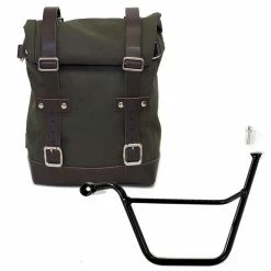 Cheap 🎉 Side Cases Unit Garage Side Pannier Canvas + Left Subframe Triumph Scrambler/bonneville Green Brown ✨